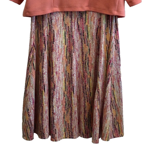 Perceptions Petite Women's 2 Piece Peach Combo Sleeveless Dress & Cardigan PM - Picture 9 of 13